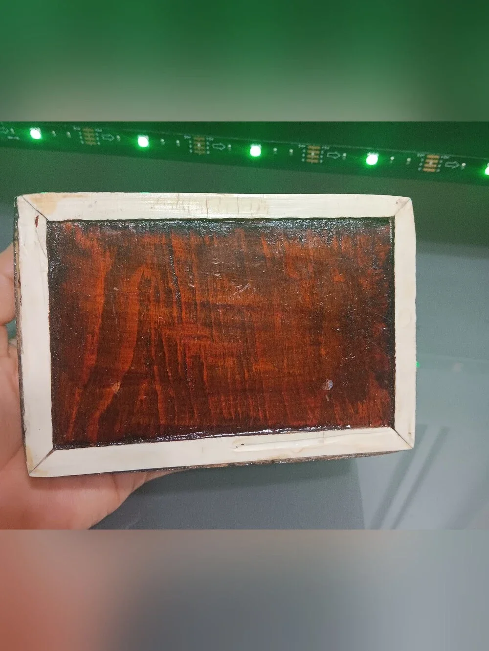 Antique Geometric Mother Of Pearl Jewelry Box